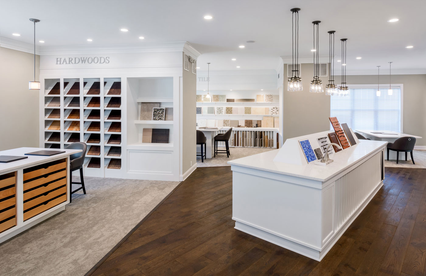 Design center showcasing design and merchandising options for flooring and tile in Delaware.