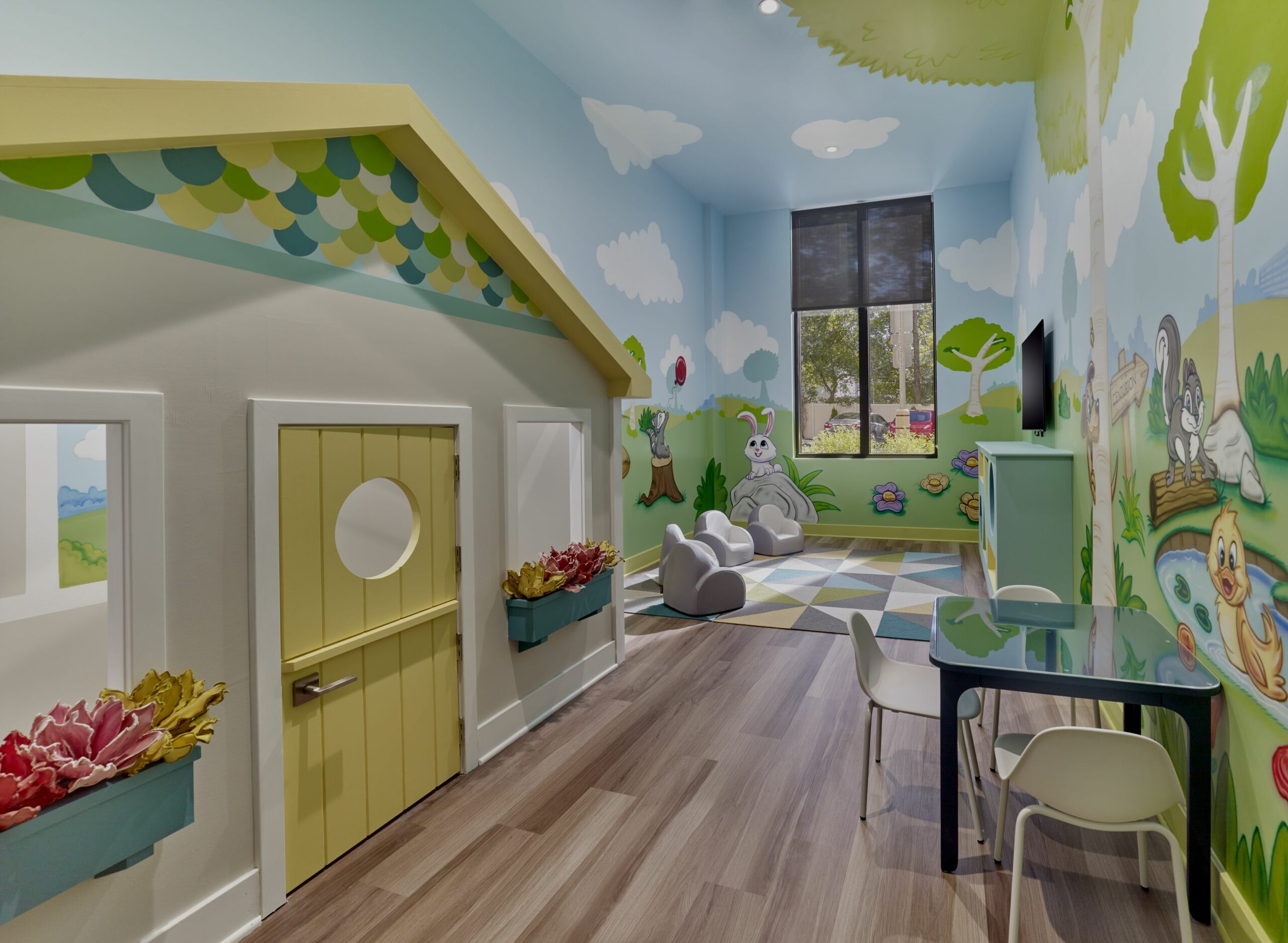 Fun children's play area in multifamily residence in New Jersey.